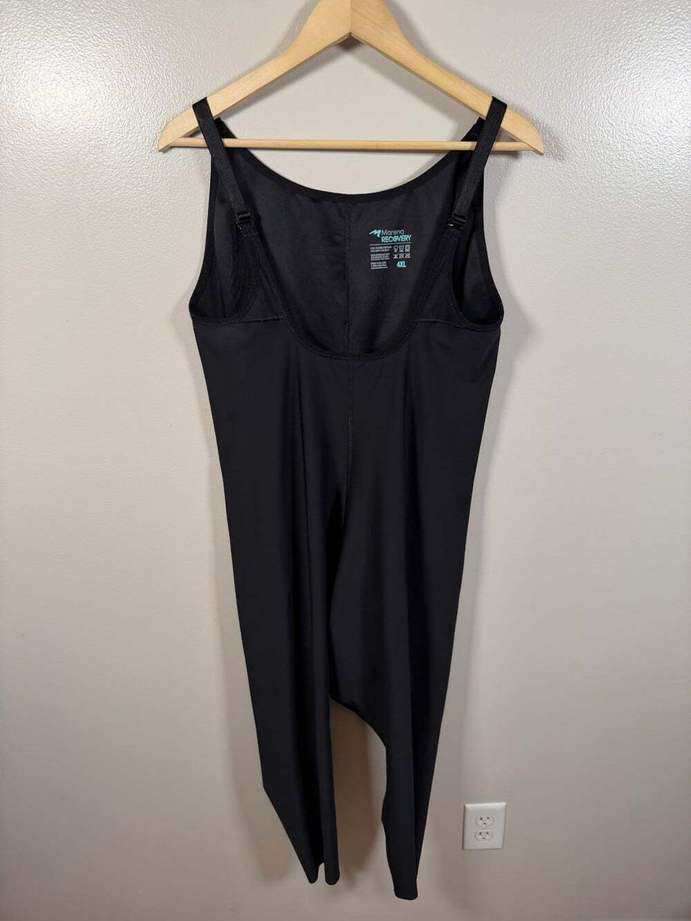 Marena Recovery Bodysuit Girdle Size 4XL Black Sleeveless Short Length
